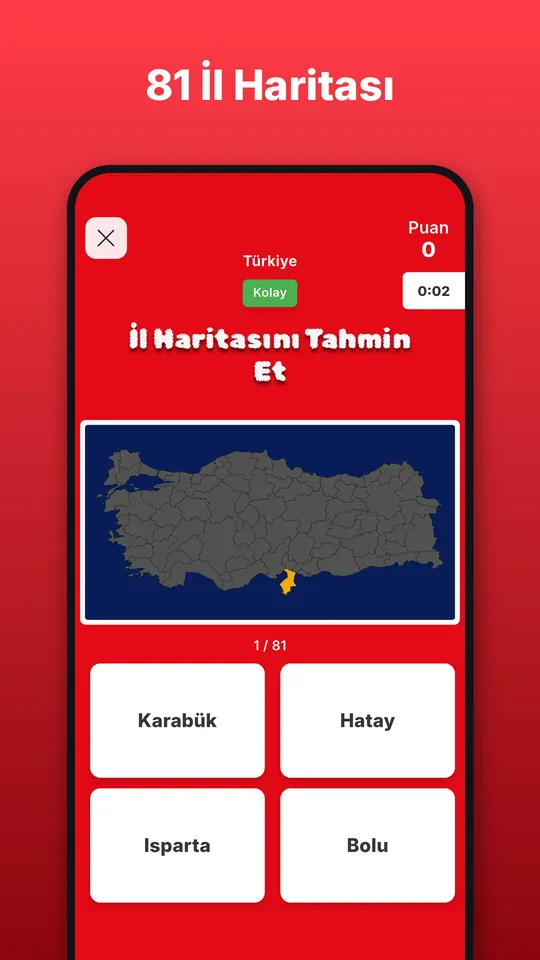 81 İl Haritası